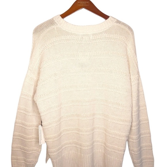 CUPCAKES and CASHMERE NWT Textured Pullover Knit Hi Low Hem Sweater in Cream - Picture 9 of 16